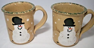 Three Rivers Pottery: 2 Snowman Becher 1997: EXC: NR - Bild 1 von 4