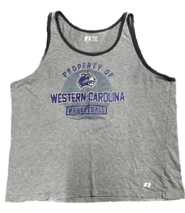 Men’s Size XL Russell Brand Grey Western Carolina University Tank Top - Picture 1 of 3