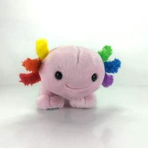 Build-A-Bear Colorful Pink & Rainbow Axolotl w/ Matching Bandana 19"L x 7"H Used - Picture 1 of 13