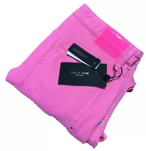 NWT Rag & Bone Sid Wide-Leg Carpenter Jeans Bright Pink Size 28 MSRP $255 32x32 - Picture 1 of 11