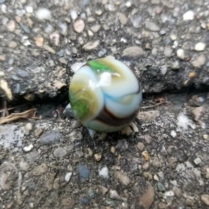 Vintage Glass Marble with Green Adventurine 5/8" - Picture 1 of 12