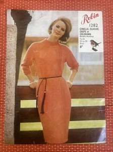 DAMEN STRICK PULLOVER KLEID 32”-38” VINTAGE 60er STRICKMUSTER ROBIN 1282 - Bild 1 von 2
