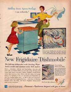 Frigidaire Dishwasher Mom Kids Helping Feel Like a Queen Vintage Print Ad 1960 - Picture 1 of 4