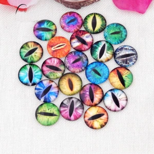 50 Pcs 12mm Photo Image Eyes Flatback Round Glass Cabochon Dome Flat Back Cover - Picture 1 of 10