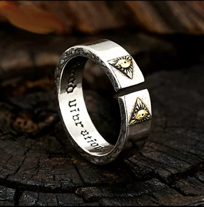 Freimaurer Templer Kreuz Ring aus Edelstahl verstellbarer Illuminati Ring - Bild 1 von 5