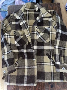 Vintage  Amana Fine Woolens Woolrich Jacket Brown Plaid - Picture 1 of 6