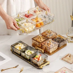 3/4/6 Grid Dry Fruit Storage Box with Lids Household Tray - Picture 1 of 13