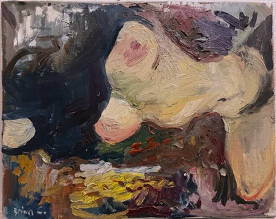 Figura Pintura al Óleo Cubismo Gótico Boudoir 16"x20" Lienzo Original Firmado Foto 1 de 3