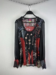 Top Save The Queen estampado samurai estilo japonés blouśes Italia para mujer talla XL - Imagen 1 de 19