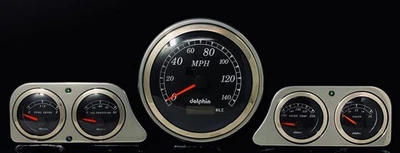 Juego de inserciones de panel de instrumentos GPS calibre 5 Mercury 1949 con recubrimiento en polvo Foto 1 de 4