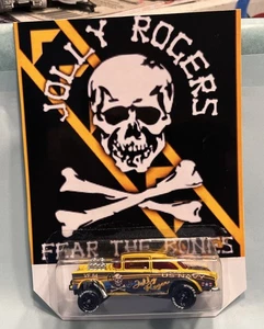 Hot Wheels 55 Chevrolet Gasser U.S. Navy Jolly Roger It’s A Custom Real Riders - Picture 1 of 13