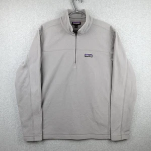 Patagonia Sweater Mens Large Gray Fleece Pullover Lightweight 1/4 Zip Outdoor - Picture 1 of 12