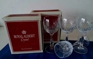 Royal Albert x4 Regency Wine Cut Crystal Glasses - Picture 1 of 3