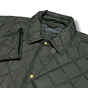 Polo Ralph Lauren Jacke Herren XL Goldknopf Schwarz Stepp Schnalle Kragen Mantel - Bild 1 von 11