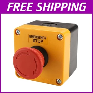 Compact Red Push Button Emergency Stop Switch - 10 Pack, Reliable 10A Current - Picture 1 of 9