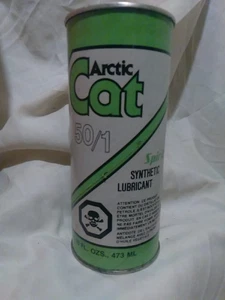 Vintage Arctic Cat 50:1 Oil Can Full 16 oz 1 Pint w/pull top GREAT CONDITION - Picture 1 of 7