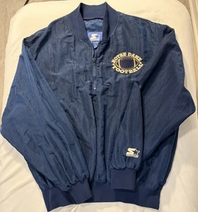 Vintage Starter Notre Dame Windbreaker Mens XL Logo 90s Pullover Jacket Football - Picture 1 of 9
