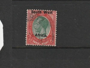Sudáfrica Sudoeste, (SW 14 mm de largo) £1 usado único SG 27 - Imagen 1 de 2
