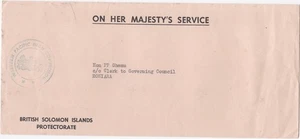 Solomon Islands OHMS cover sent locally in Honiara - Picture 1 of 2