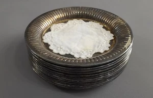 12er SET Untersetzer alt antik mit Deckchen D=11cm gedeckter Tisch um 1920 | 20s - Bild 1 von 16