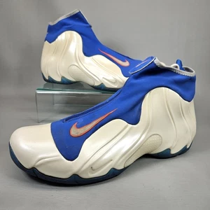 Nike Flight Posite Basketball Shoes 2014 Knicks White Blue 642307-100 Mens SZ 12 - Picture 1 of 20