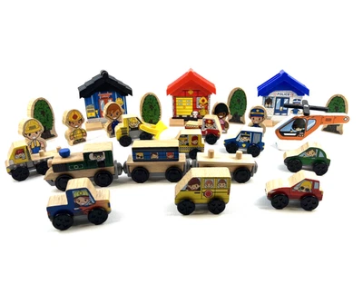 Lote Tren Personas Edificios Vehículos Madera Kidkraft 2009 Foto 1 de 4