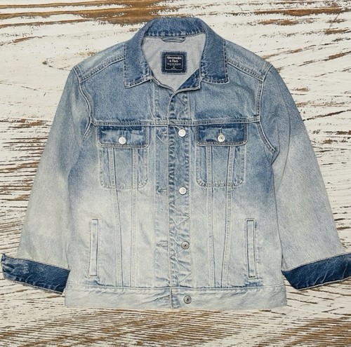 VETEMENTS Giacca jeans ABERCROMBIE & FITCH donna blu medio denim con bottoni lavaggio leggero