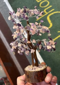 300 Piece Rose Quartz, Amethyst And Lotus Gemstone Tree - Picture 1 of 6