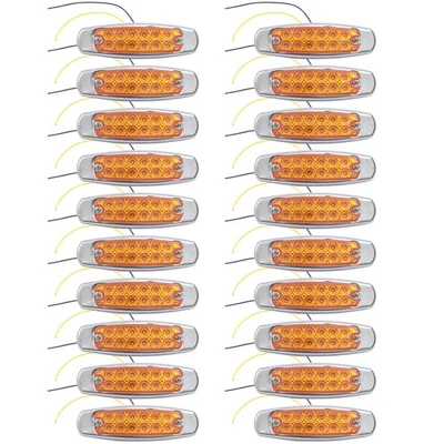 20PCS Amber Side 12-LED Truck Trailer Marker Light Clearance Fit For Peterbilt - Image 1 of 4