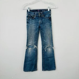 7 For All Mankind Bootcut Blue Denim Jeans Girls Size 7 - Picture 1 of 8