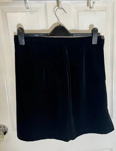 Velvet Charlotte Halton Uk 16 Black Skirt Zipper Lined Slit Button Detail - Picture 1 of 8