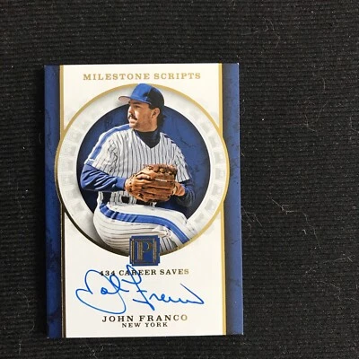 2016 Pantheon John Franco Milestone Scripts Gold Autograph Auto 32/49 Mets Foto 1 de 2