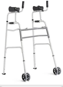 Medline Upright Aluminum Junior Folding Walker - Picture 1 of 6