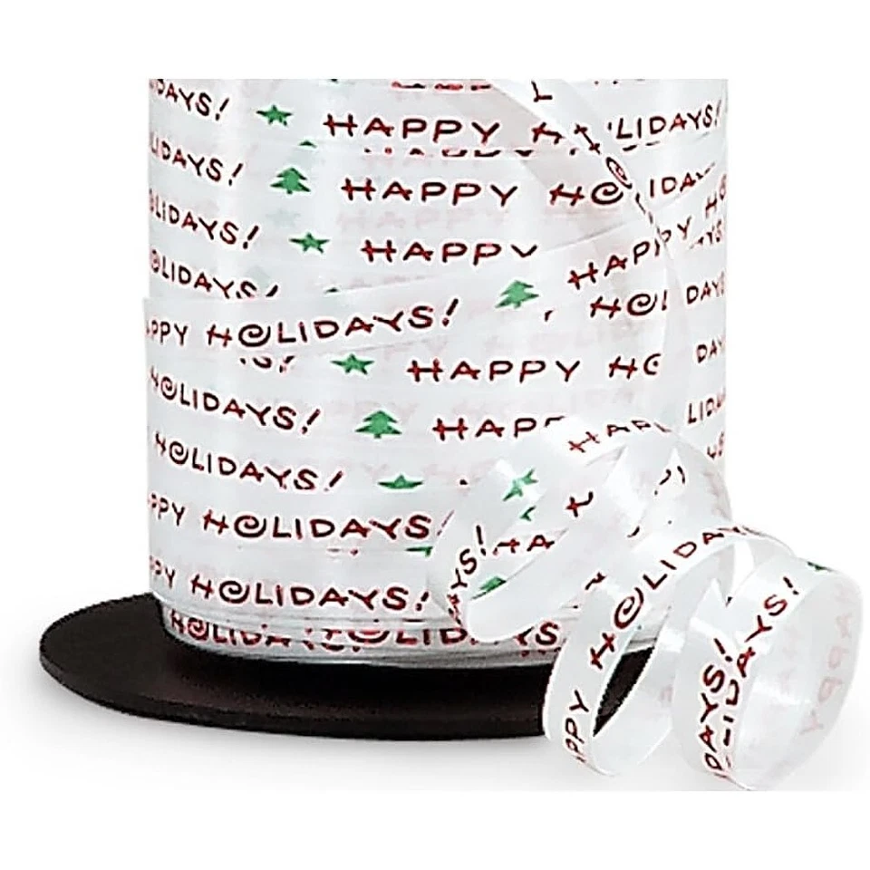 1/4" Wide Happy Holidays Curling Ribbon - 250 Yards (1400125) - Image 1 of 1