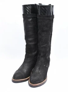 Botas de motociclista Psaufman Crosswalk punta alta gamuza negra hasta la rodilla talla 7 - Imagen 1 de 12