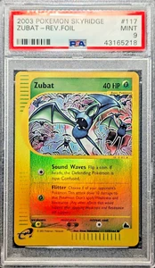 PSA 9 MINT Zubat #117 Reverse Foil Holo 2003 Pokemon Skyridge English TCG - Picture 1 of 1