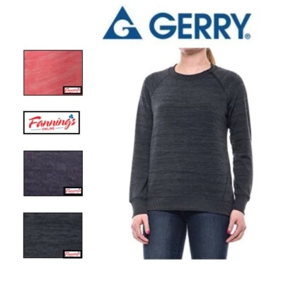 Gerry Women’s Pullover Shirt Stretchy Soft Zip Neck Long Sleeve F24 - Image 1 of 4