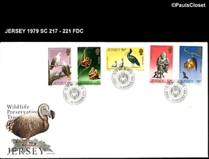 JERSEY 1979 SC 217-221 WILDLIFE PRESERVATION FIRST DAY COVER 8 NOV 1979 F/VF - Picture 1 of 1