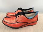 THIERRY RABOTIN Nappa Leather Red Black Tie Front Oxfords Shoes Size EU 38 / 8