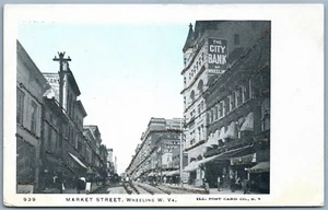 WHEELING W.V. MARKET STREET UNDIVIDED ANTIQUE POSTCARD - Bild 1 von 2