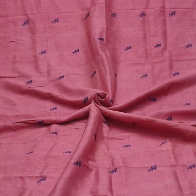 Vintage Pink 100% Pure Silk Handwoven Sari Remnant 5YD Craft Fabric Silk Scrap - Image 1 of 4