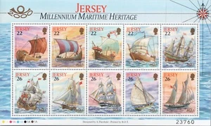 2000 Jersey  Millennium Maritime Heritage  mini sheet of 10 MNH - Picture 1 of 2