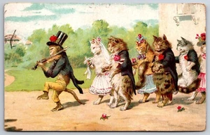 Fantasy Wain?~Dressed Monkey Playing Violin Leads Cat Wedding Procession~1906 - Picture 1 of 2