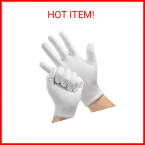 7 Pairs White Gloves, Cotton Gloves for Dry Hands Sleeping, Breathable Moisturiz - Picture 1 of 2