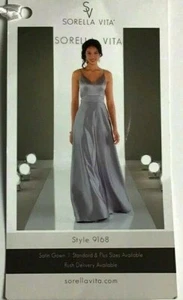 Sorella Vita langes Brautjungfernkleid Spaghettiträger US Größe 12 Stil 9168 Stahl - Bild 1 von 8
