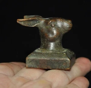 China pure Bronze Zodiac animal rabbit head statue statue seal Stamp signet - Picture 1 of 6