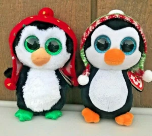 2 TY Beanie Boo PINGÜINS Peluche 6" - Congelar Penélope (izquierda-derecha) Navidad - Imagen 1 de 11