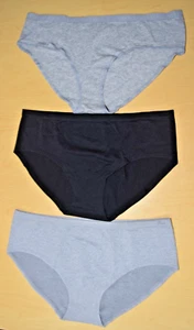 3 New Victoria's Secret Gray Black Hipster Hiphugger Panty Lot XL XLarge - Picture 1 of 12