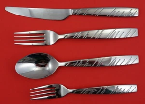 4 teiliges Edelstahl Gedeck Rain aka Driven Rain von Ginkgo - Bild 1 von 7