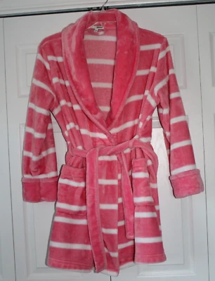 SONOMA PRODUCTS FOR LIFE BATA DE MUJER DE FELPA CORTA CON CINTURÓN TALLA PEQUEÑA ROSA CON BLANCO Foto 1 de 4